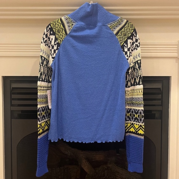NWT Free People Prism Sweater Blue Bell Combo Size XS - Picture 5 of 12